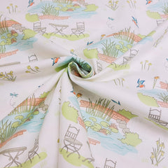 Lily Pad Debbie Shore Fabric by The Metre - In the Garden - 100% Cotton