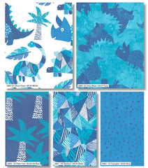 Craft Cotton Company Dino Blues Dinosaurs Cotton Fabric