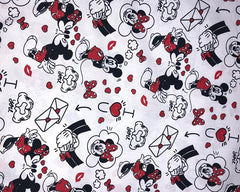 Little Johnny - Disney Mickey Minnie Mouse Love Letters Cotton Fabric