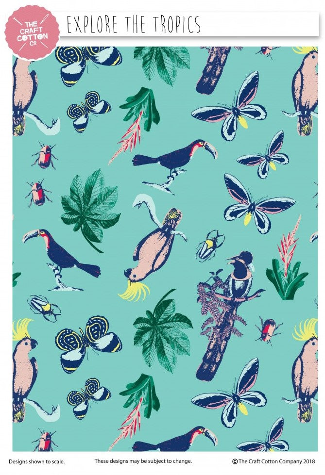 Natural History Museum - Explore The Tropics - Jungle 100% Cotton Fabric