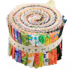 CraftsFabrics 2.5'' 20pcs Floral Jelly Rolls Strips 100% Cotton Fabric for Quilting