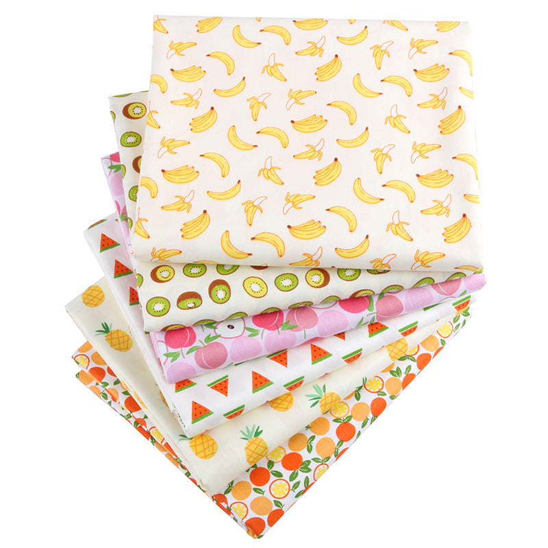 CraftsFabrics 6pcs Fruits Printed Cotton Fat Quarters Bundle