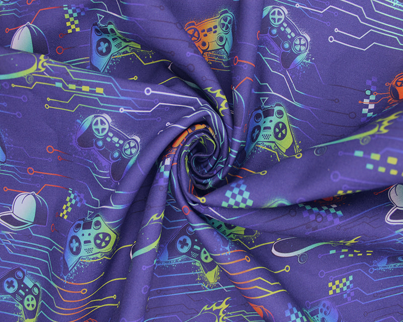 Video Gamer Cotton Fabric