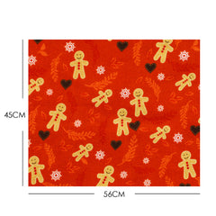 Gingerbread Biscuits Christmas Fat Quarters Fabric Bundle, Pack of 5 - 100% Cotton