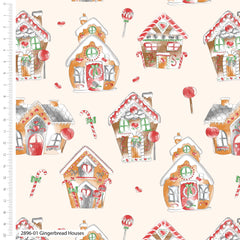 Debbie Shore Fabric Gingerbread Houses Christmas Cotton Fat Quarters  