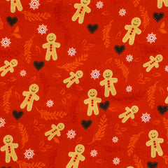 Gingerbread Biscuits Christmas Fat Quarters Fabric Bundle, Pack of 5 - 100% Cotton