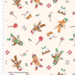 Debbie Shore Fabric Gingerbread Biscuits Christmas Fabric