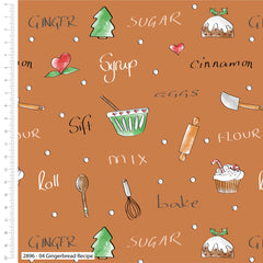 Debbie Shore Fabric Gingerbread Biscuits Christmas Fabric