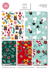 Gnome Santa Christmas Fat Quarters 