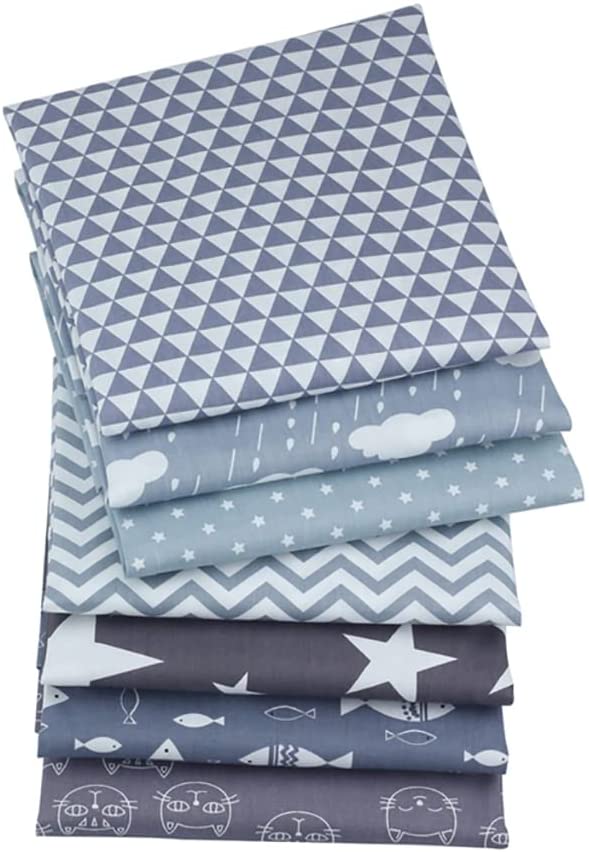 Grey Printed Cotton Fat Quarters