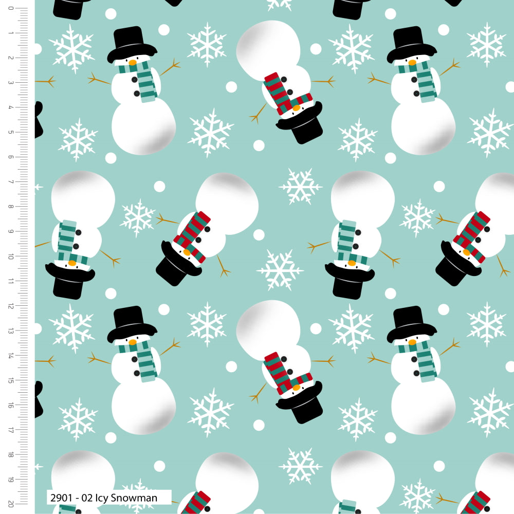 Snowman Christmas Cotton Fabric