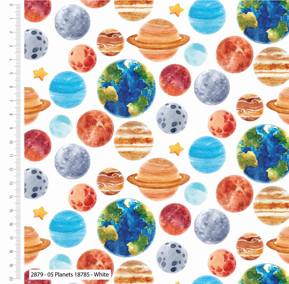 Craft Cotton Co Into the Galaxy Planets Cotton Quilting Fabric
