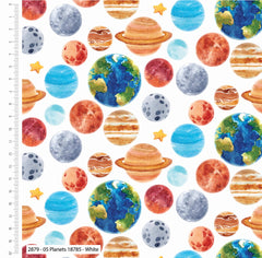 Craft Cotton Co Into the Galaxy Planets Cotton Quilting Fabric