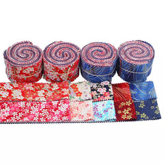 CraftsFabrics 20pcs 2.4x42" Floral Bronzing Jelly Rolls Quilting Strips Japanese Style