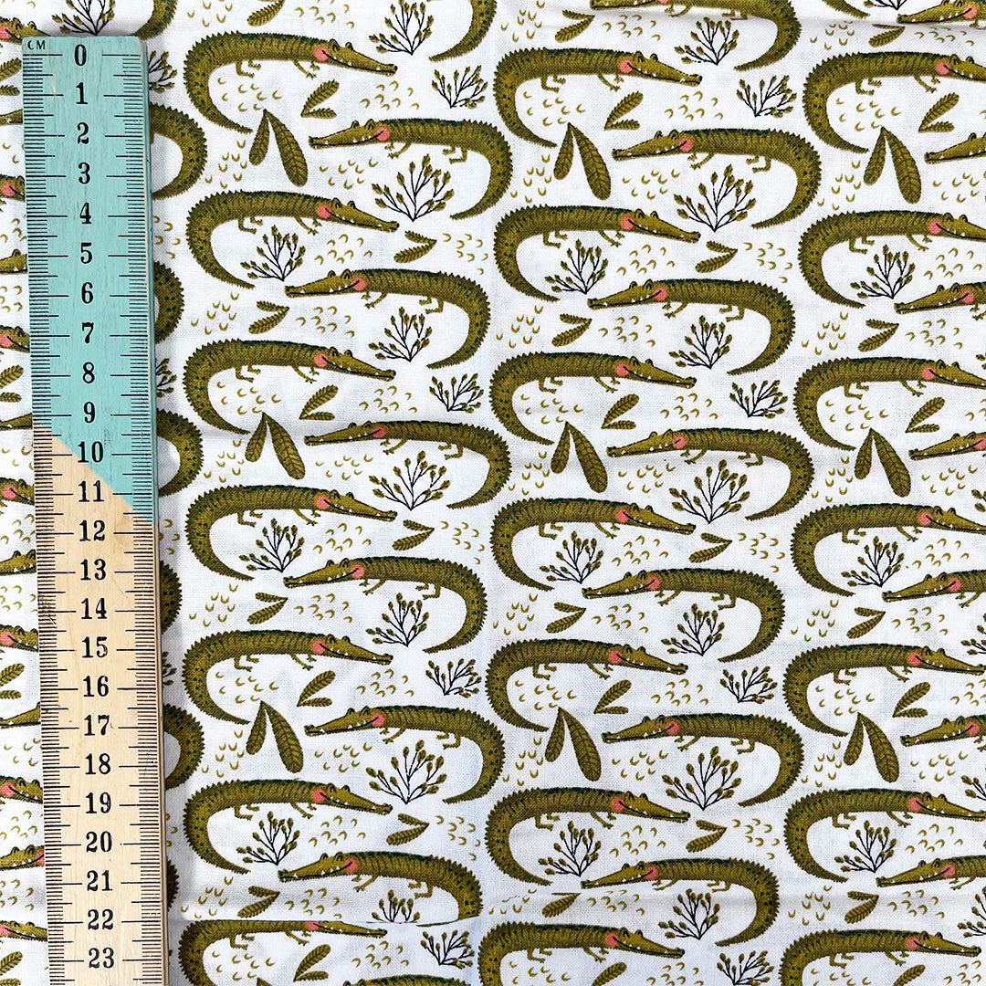 Jungle Animals Alligator Cotton Fabric
