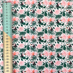 Jungle Patterns Toucan Birds Botanical Cotton Fabric