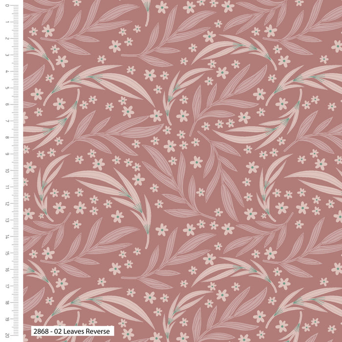Freehand Birds Leaves Reverse Cotton Fabric