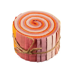 Fabric Freedom Natures Moods 20pcs Melon Salad Solid Plain Dyed Quilting Cotton Fabric Strip Jelly Roll 2.5 Inch