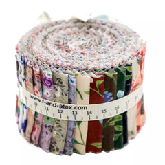 CraftsFabrics 2.5'' 20pcs Floral Jelly Rolls Strips 100% Cotton Fabric for Quilting