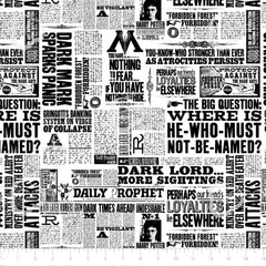 Camelot Harry Potter The Daily Prophet Newspaper 100% Cotton Fabric, White