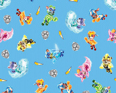 Little Johnny - Paw Patrol Powers 100% Cotton Fabric, Blue