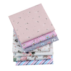 CraftsFabrics 7pcs/lot 40cm*50 cm (16" x 20") Pink Floral Fat Quarters 100% Cotton