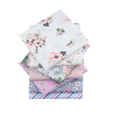 CraftsFabrics 7pcs/lot 40cm*50 cm (16" x 20") Pink Floral Fat Quarters 100% Cotton