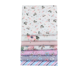 CraftsFabrics 7pcs/lot 40cm*50 cm (16" x 20") Pink Floral Fat Quarters 100% Cotton