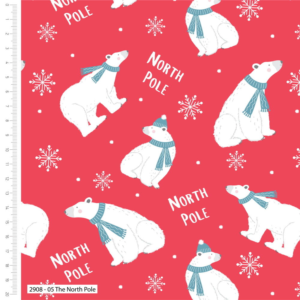 Polar Bear Christmas Fabric Fat Quarters Craft Cotton Co