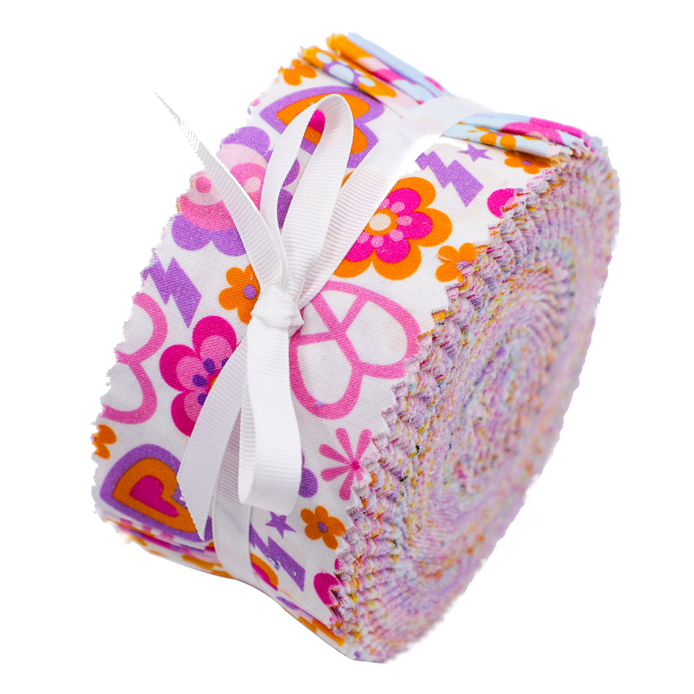 CraftsFabrics 2.5'' 20pcs Floral Jelly Rolls Strips 100% Cotton Fabric