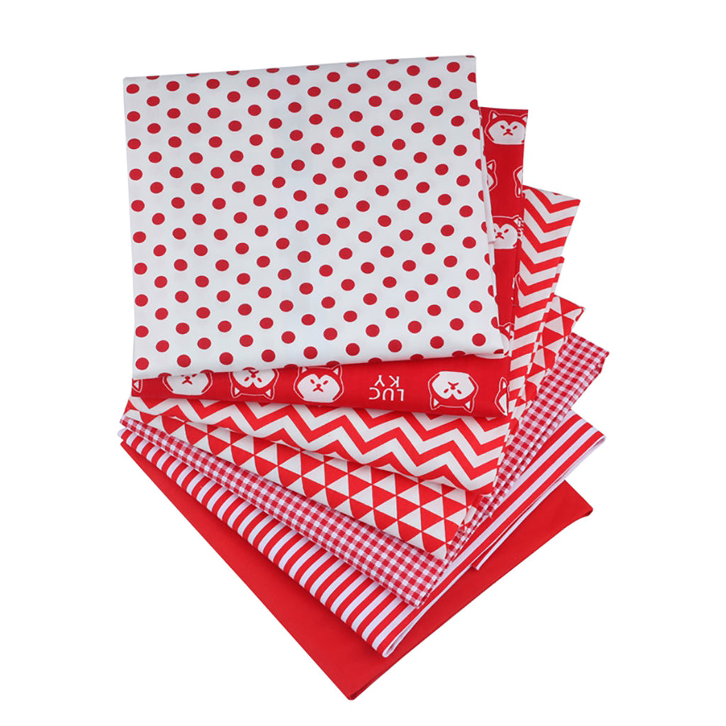 Red and White Printed Cotton Fat Quarters