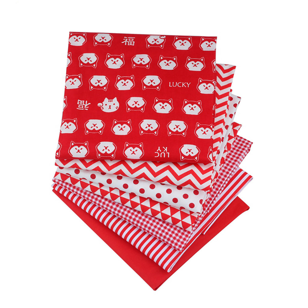 Children's Red and White Quilting Fabric Fat Quarters