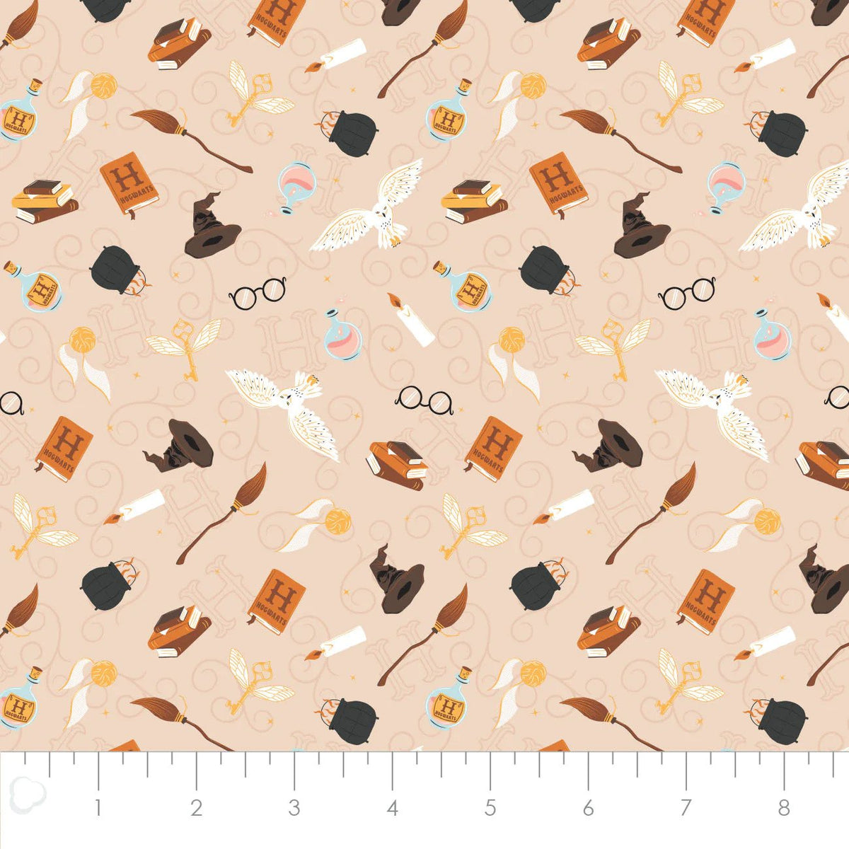 Halloween Wirbel der Magie Harry Potter 100 % Baumwollstoff 