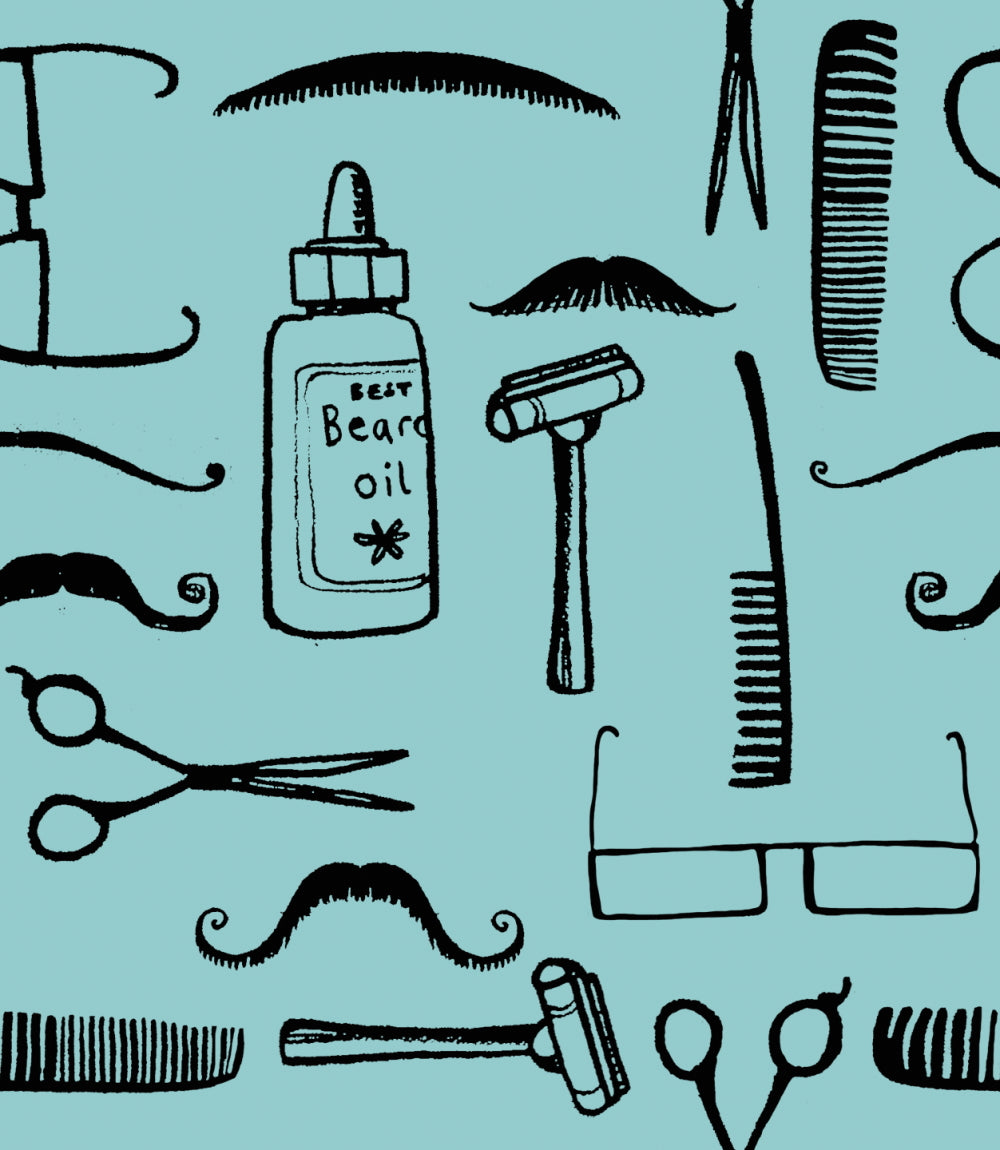 To Beard or Not to Beard Barbershop Cotton Fabric