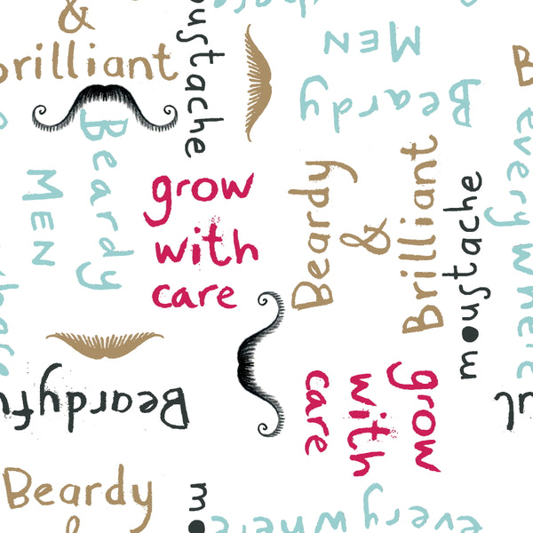 To Beard or Not to Beard Words cotton Fabric
