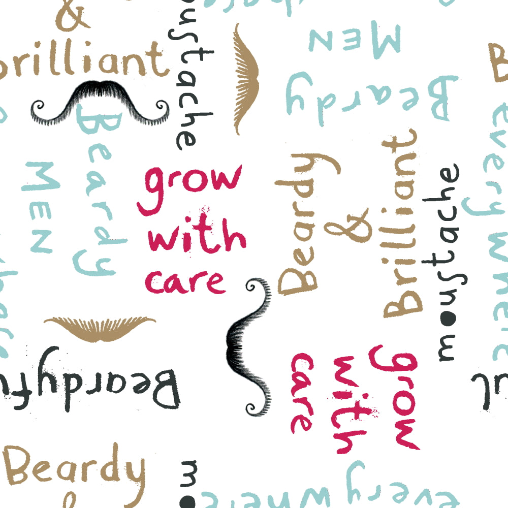 To Beard or Not to Beard Words cotton Fabric