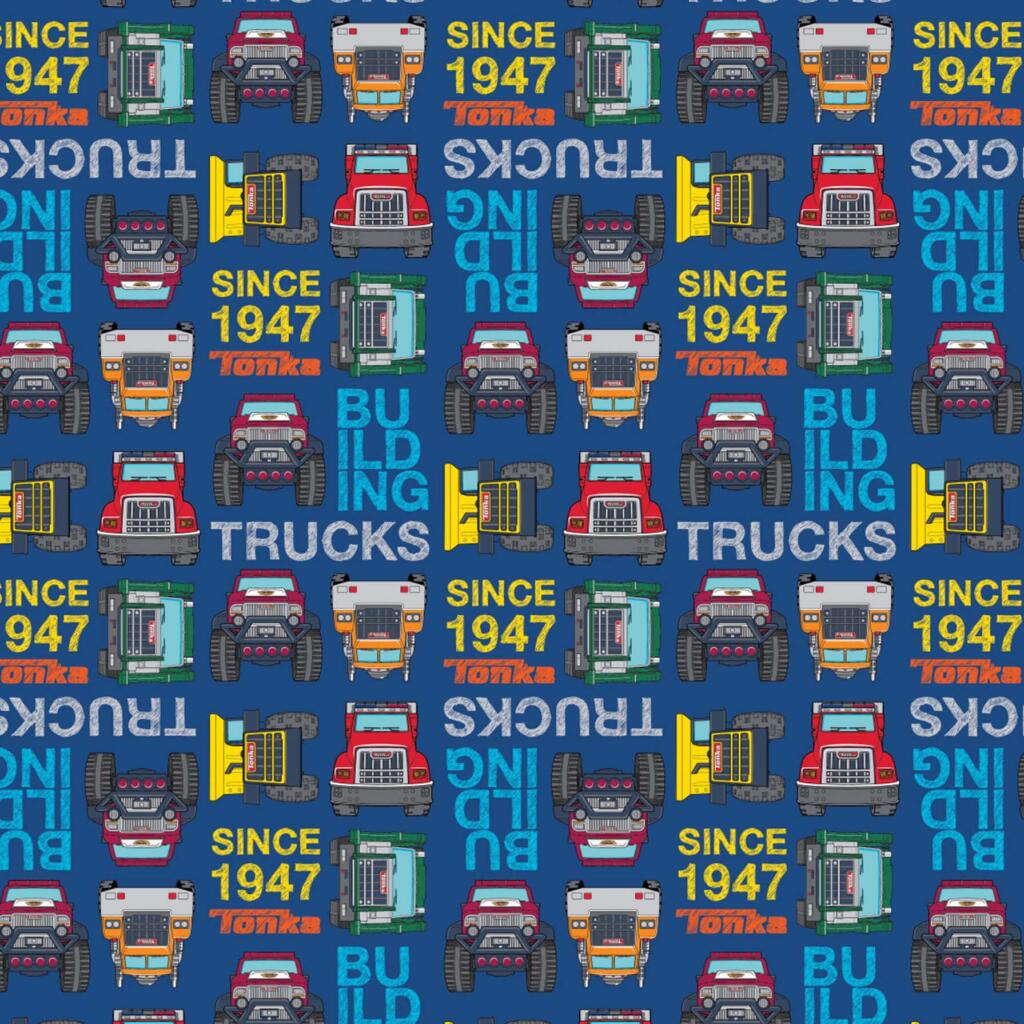 Blue Tonka Trucks Fabric 