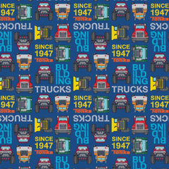 Blue Tonka Trucks Fabric 