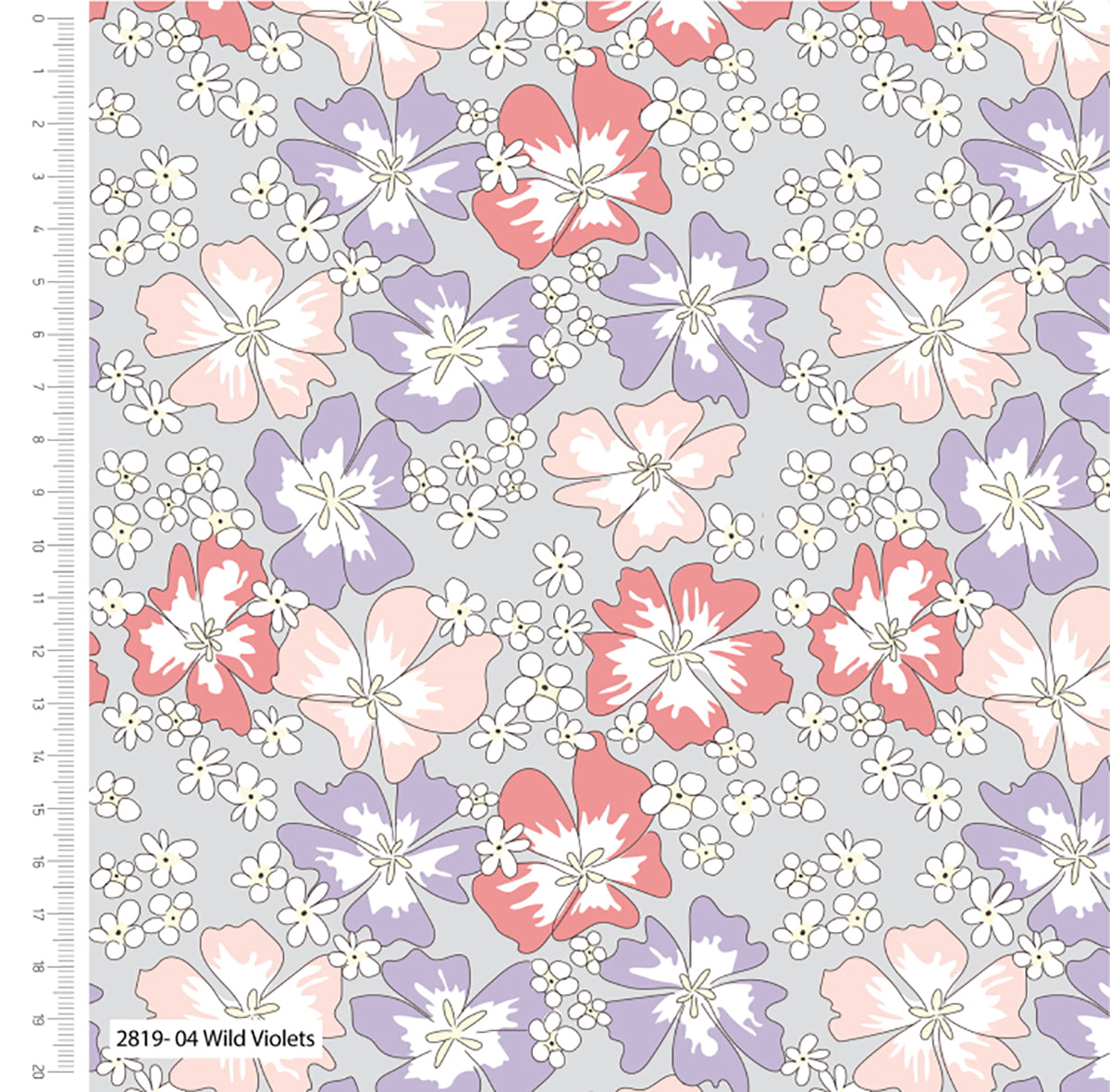Craft Cotton Company Crafty Lass Petal & Pip wild Violets Floral  Fabric