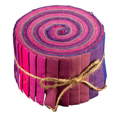 Fabric Freedom Natures Moods 20pcs Wildberry Solid Plain Dyed Quilting Cotton Fabric Strip Jelly Roll 2.5 Inch