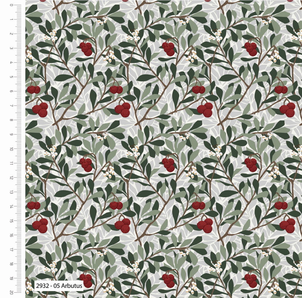 Winter Garden Arbutus William Morris Cotton Fabric