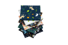 CraftsFabrics 8pcs 40cmx 50cm 100% Cotton Safari Jungle Animals Children's Fat Quarters Bundle